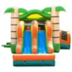 inflatable bounce house with slide kids dual lane tropical image3 1 Kids Tropical Bounce House (Dry Only)